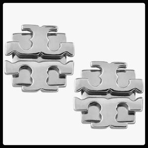 Tory Burch Women’s T Logo Small Stud Silver Plated Earrings